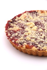 cherry pie on white  background.