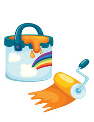 paint bucket with rolling brush