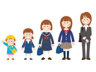 学生（女子／成長）_イラスト