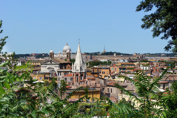Fototapeta na wymiar Panoramic view of Rome on the Pincio