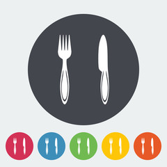 Cutlery single flat icon.