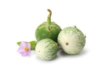 Green Eggplant on white background