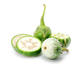 Green Eggplant on white background