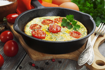 Scrambled eggs with tomatoes