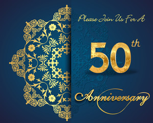 50 year anniversary golden label, 50th anniversary