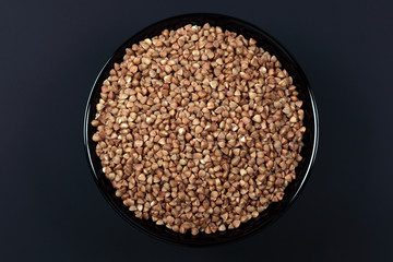 Buckwheat in black bowl