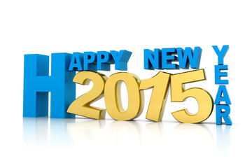 3d render of Happy new year 2015.
