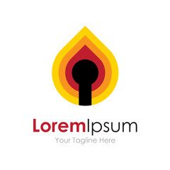 Light safety match fire security lock icon simple elements logo