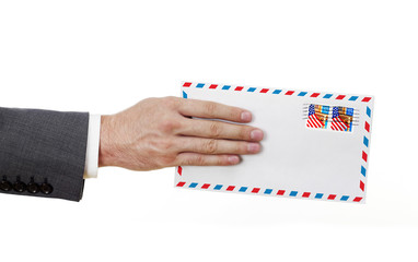 Hand with envelope