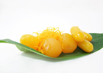 Thai sweet meat   on White.