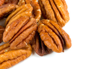 pecan nuts over white