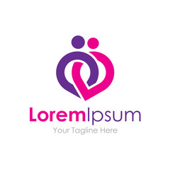 Couple connection joined circle icon simple elements logo