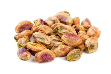 heap of pistachio isolated on white