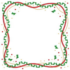 Christmas fir branches frame