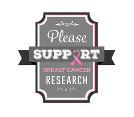 Breast cancer awareness vector with text