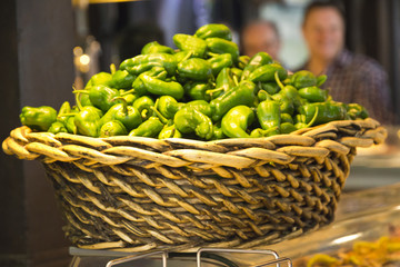 Padron peppers basket - Mercado de San Miguel, Madrid