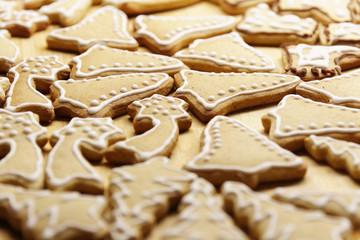 Gingerbread on a wooden table