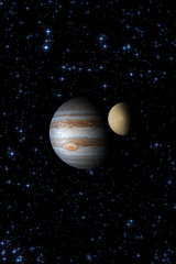 Jupiter with it's satellite. © astrosystem