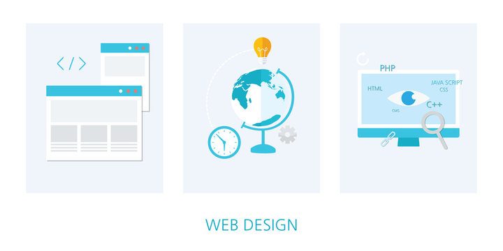 web design concept icon set