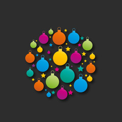 fond abstrait-boules de noël