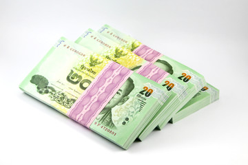 Thai money on white background