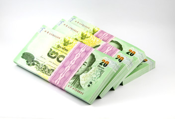 Thai money on white background