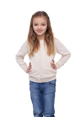 Obraz premium Happy girl with hands on hips
