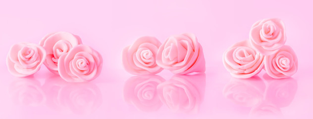 Pink plasticine roses