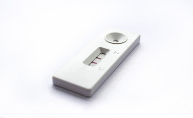 Positive pregnancy tests isolated on white