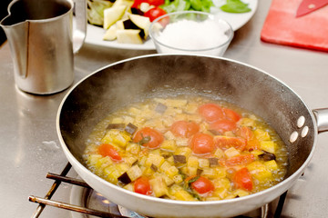 sautè vegetables cooking inside pan