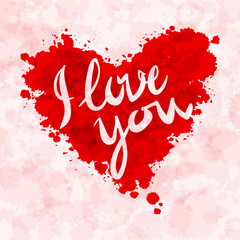 heart, i love you, colorful paint  vector background
