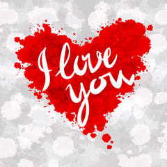 heart, i love you, colorful paint vector background