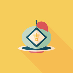 Chinese New Year flat icon with long shadow,eps10, Chinese lucky