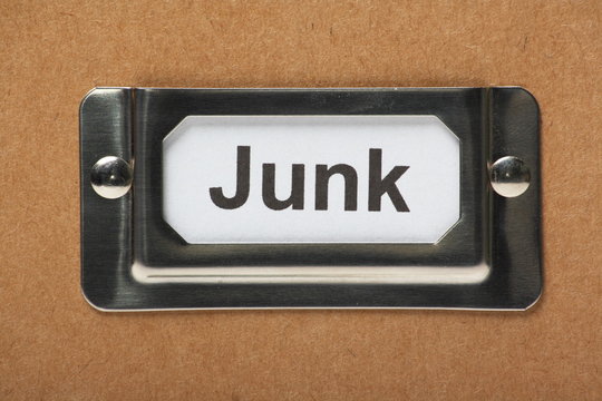 Drawer Label On A Cardboard Box For Your Junk Items