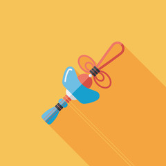 Chinese New Year flat icon with long shadow,eps10, Gold ingot lu