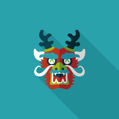 Chinese New Year flat icon with long shadow,eps10,The dragon and