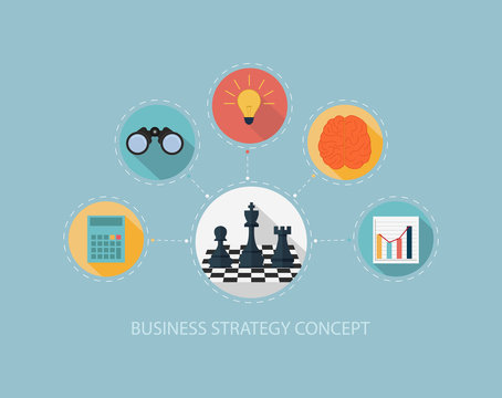 Business strategy concept on flat style design