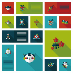 Chinese New Year flat ui background, eps10
