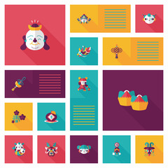 Chinese New Year flat ui background, eps10