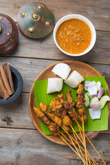 chicken satay shot from top down