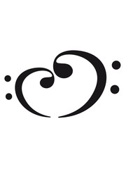 Cool Notenschlüssel Herz Logo