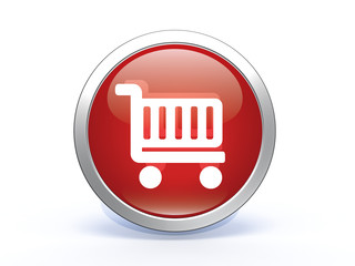 shopping cart circular icon on white background