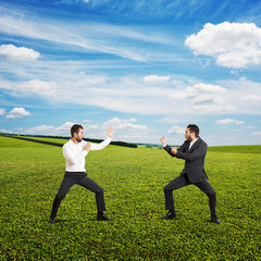battle between two young businessmen