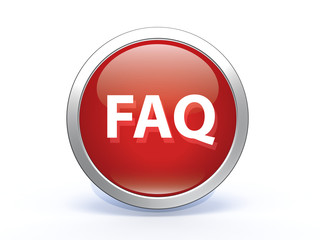 faq circular icon on white background