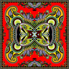 Neckline ornate floral paisley embroidery fashion design, ukrain