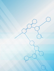 molecule structure on lightblue vector background