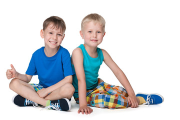 Smiling little boys together