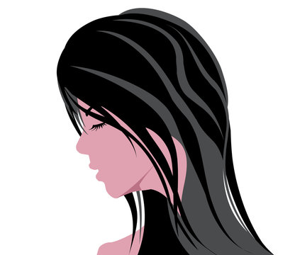 beautiful woman head vector illustration