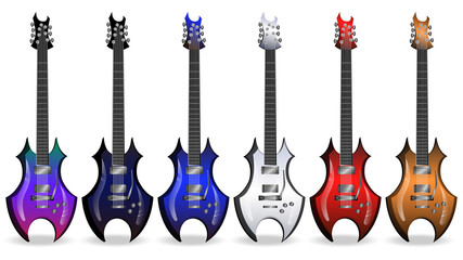 Naklejka premium color variations of the electric guitar2