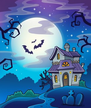 Haunted house theme background